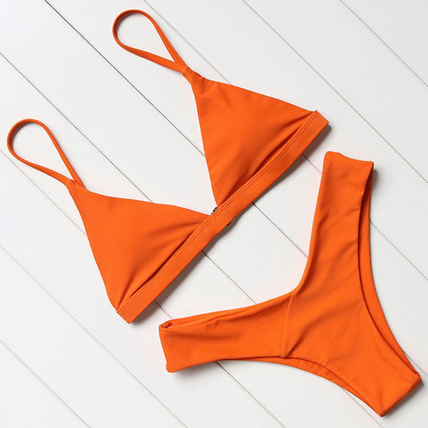 Sexy Swimsuit Monochrome Bikini Mini Tie Dye Push Up Mini Two-Piece Set
