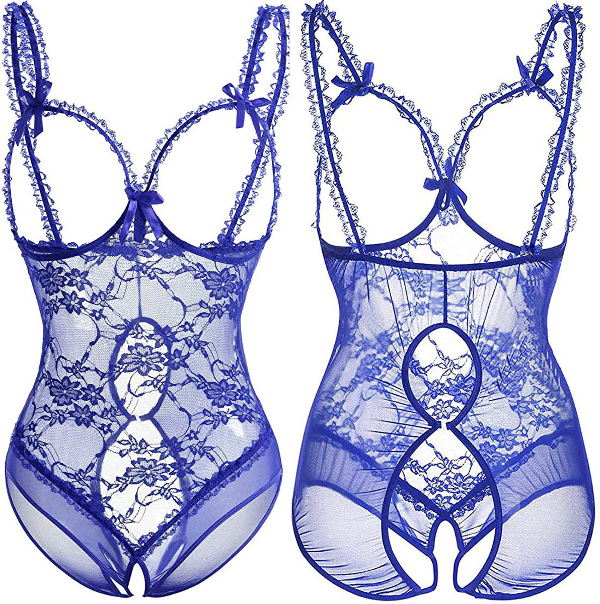 Ensemble de sous-vêtements sexy une pièce en dentelle transparente pour femme