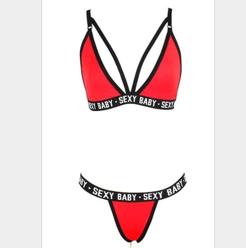 Soutien-gorge et gilet sexy licou, ensemble sexy enveloppé de noir et blanc avec coin latéral anglais