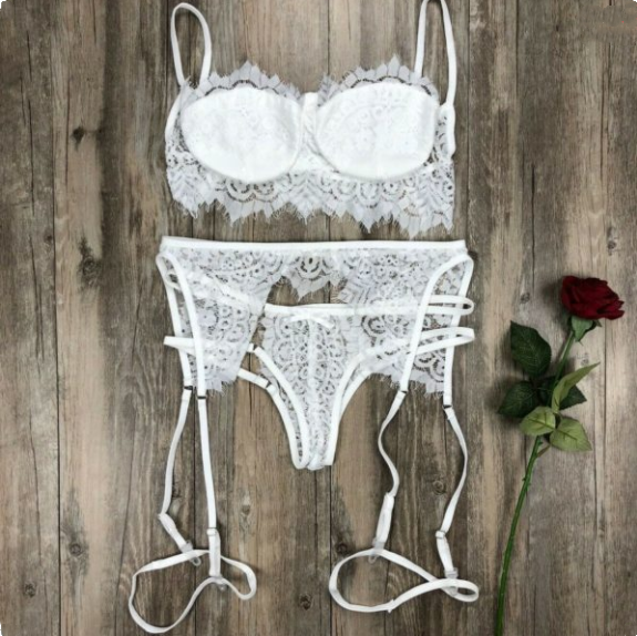 Ensemble de lingerie sexy couture en dentelle sous-vêtements sexy en dentelle trois pièces