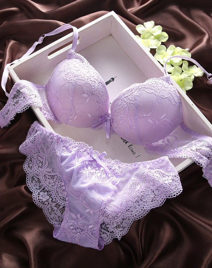 Conjunto de sujetador de dama de encaje sexy grande europeo y americano