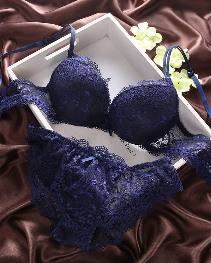 Conjunto de sujetador de dama de encaje sexy grande europeo y americano
