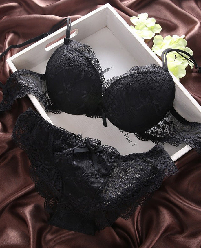 Conjunto de sujetador de dama de encaje sexy grande europeo y americano