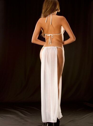Pijama Sexy Vestido Largo Halter Lencería Sexy Blanco Y Negro
