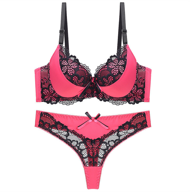 Conjunto de sujetador de estilo europeo y americano, ropa interior Sexy de encaje recogido, estereotipo de moda AB