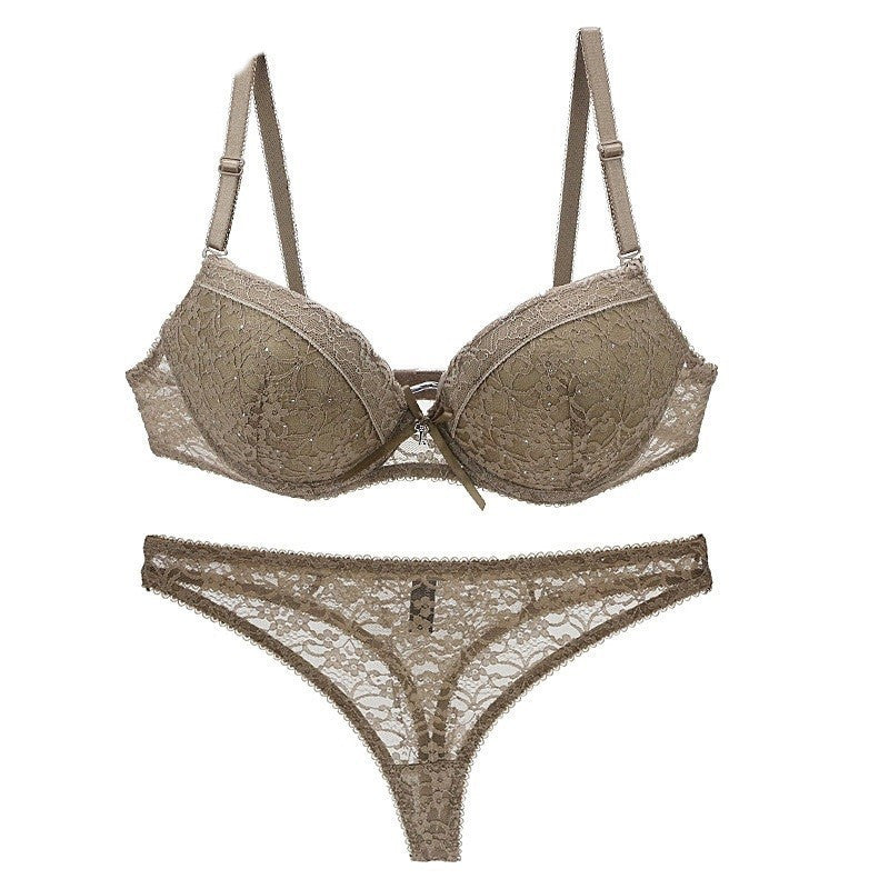 Conjunto de sujetador de encaje sexy Ropa interior de sujetador de mujer súper reunida