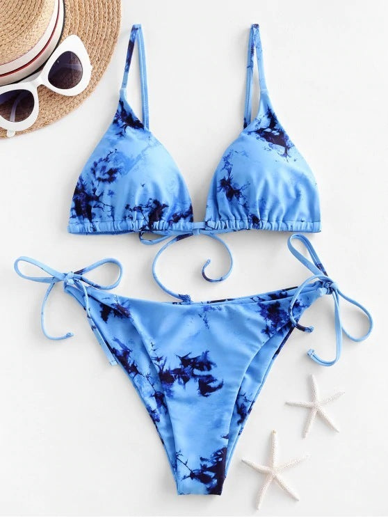 Conjunto de bikini sexy con efecto tie-dye