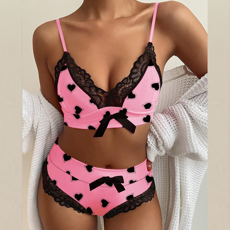 Lencería sexy para mujer Tirantes de encaje Lencería sexy de tres puntos