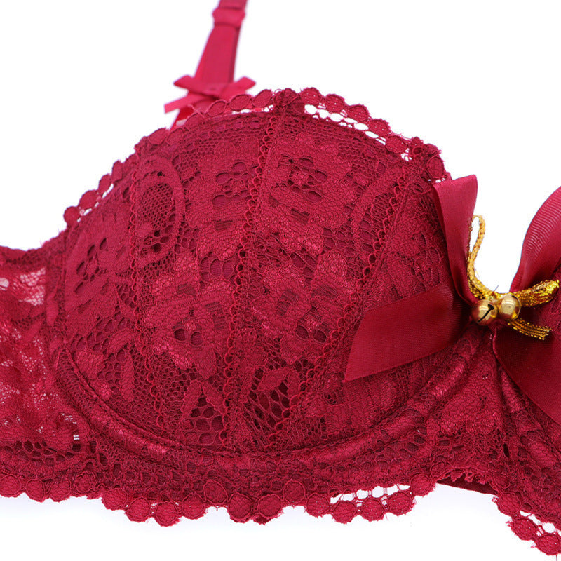Sexy Lace Cup Bra Set Christmas Valentine's Day Gift Temptation Stockings Thong