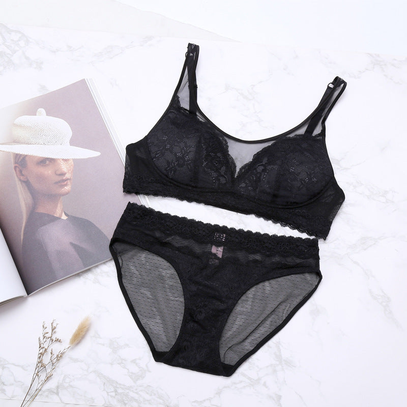 Ensemble de sous-vêtements sexy en dentelle sans anneau en acier