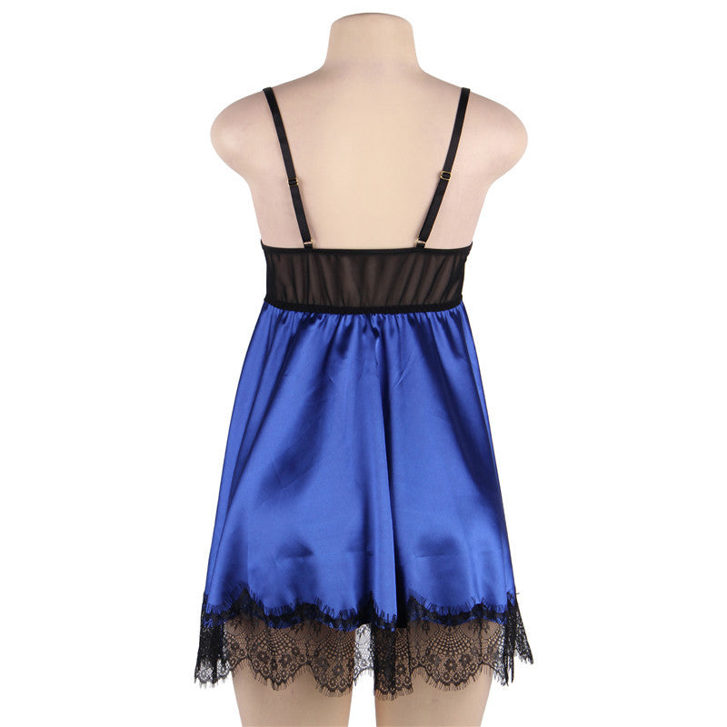 Plus Size Sexy Lingerie Lace Stitching Transparent Lingerie