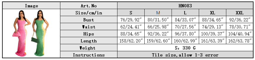 Fishbone French Print Dress Summer European And American Hot Temperament Camisole Backless Floor-length Dress HN083