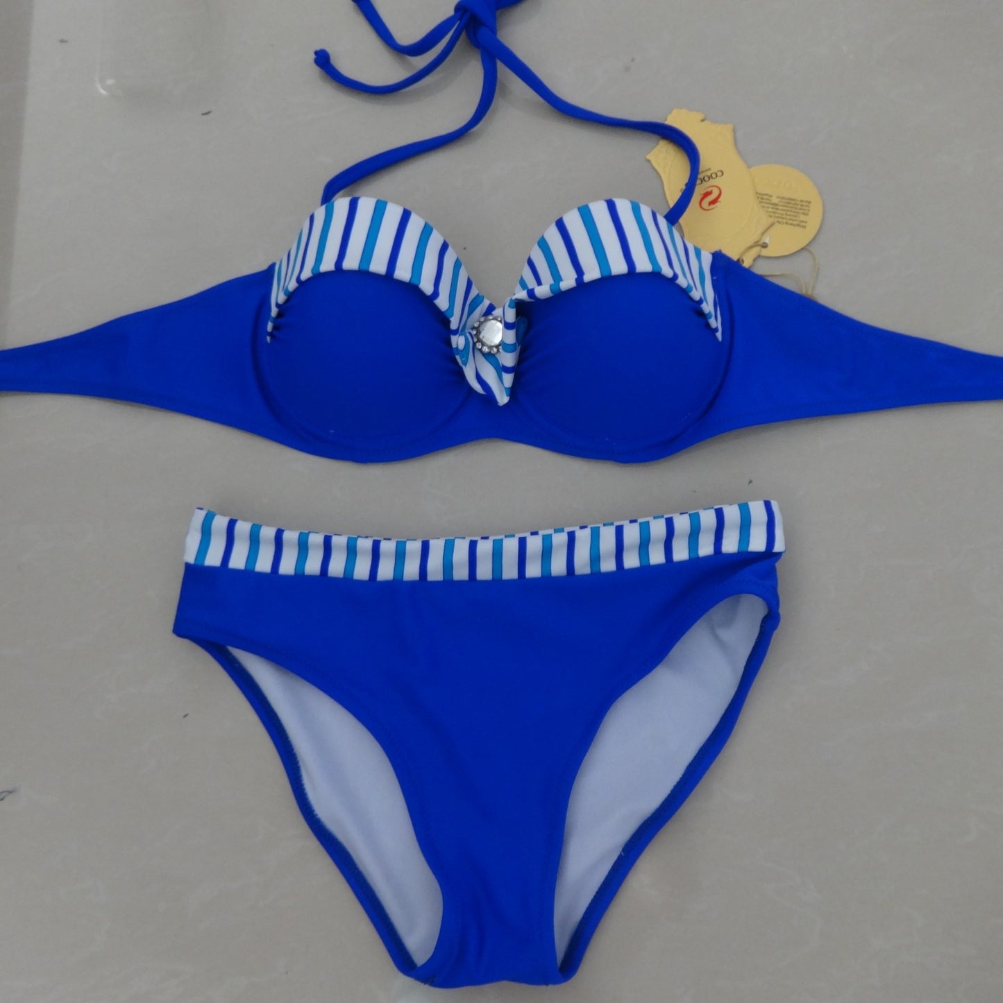 Beach Patchwork Bikinis Set Beach Women Blue Bikini Sexy Swimsuit Bandeau Swimwear Bathing Suit Maillot De Bain Biquini E704