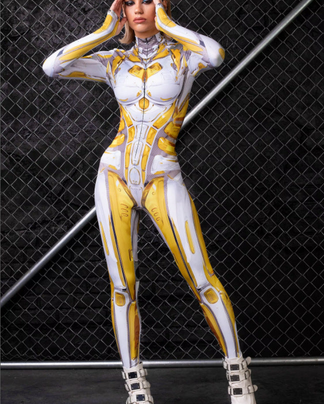 European And American Halloween Slim One-piece Tights 3D Digital Printing Cosplay Play