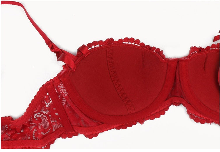 9177 ensemble trois pièces Lingerie Sexy dentelle soutien-gorge Push Up demi-tasse jarretière ensemble de soutien-gorge