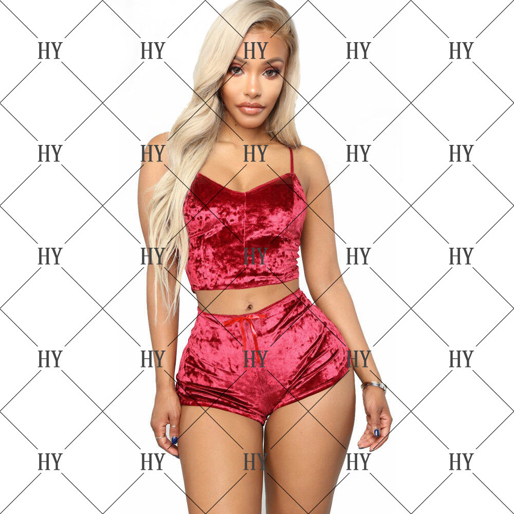 Lingerie sexy à col en V et diamants dorés