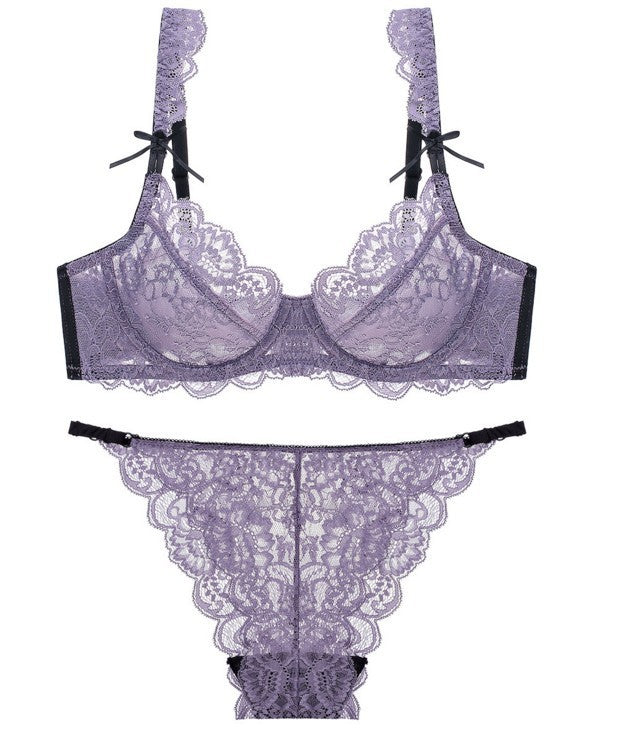 Ensemble de soutien-gorge sexy respirant en dentelle douce ultra-fine