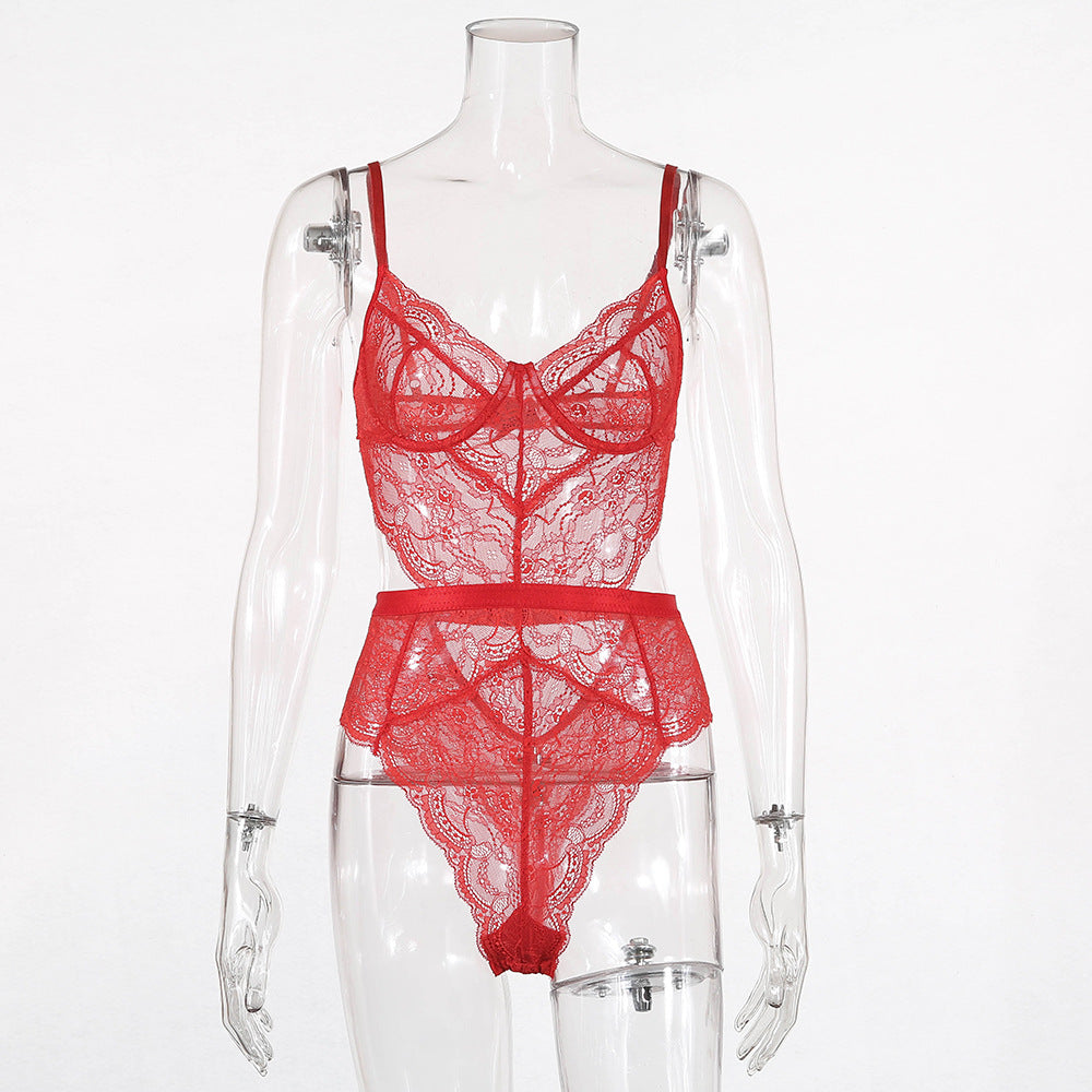 Summer Lace Sexy Slim Waist Jumpsuit Women Spot