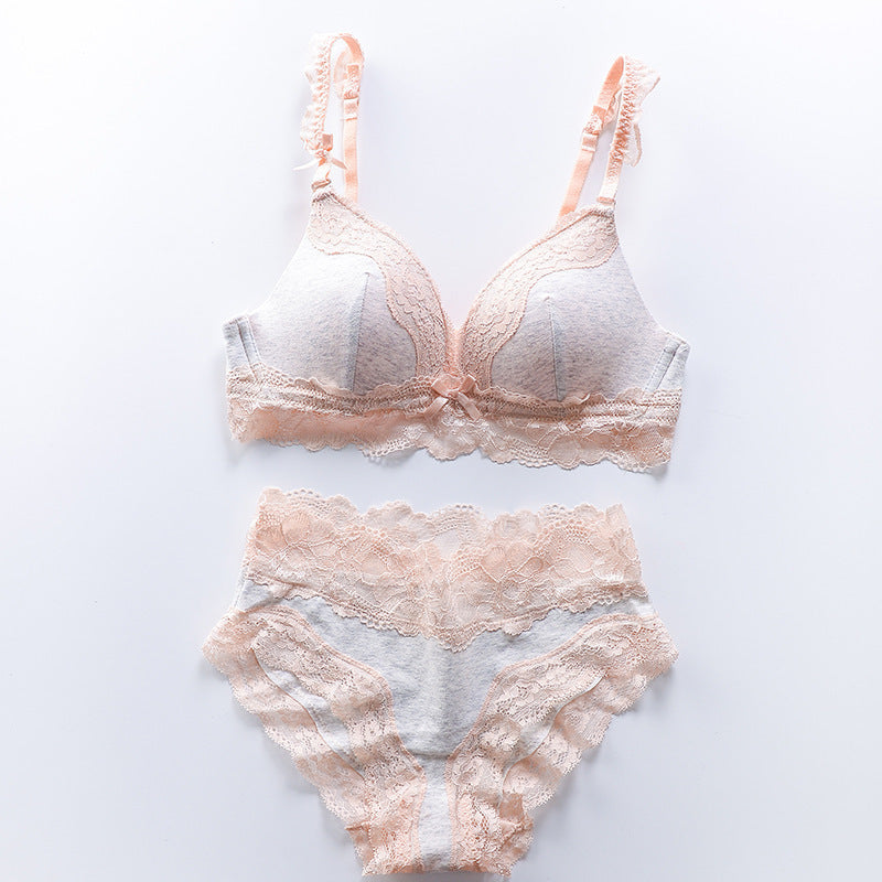Ensemble de soutien-gorge fille japonaise en dentelle sexy Deep V