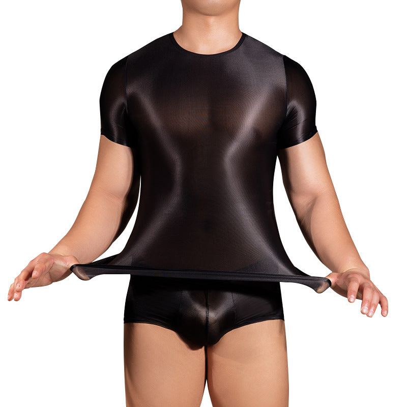 Men's Tight Super Elastic Vest Short Sleeve