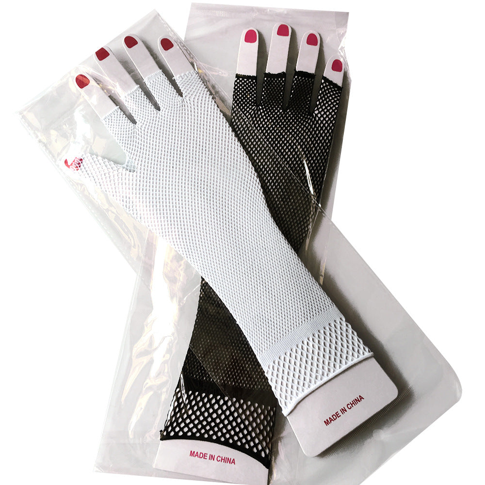 Half finger fishing net glove length
