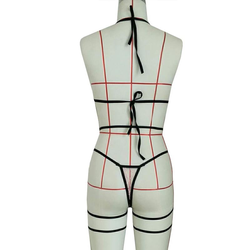 Ensemble de sous-vêtements soutien-gorge à bretelles croisées en dentelle sexy à trois points
