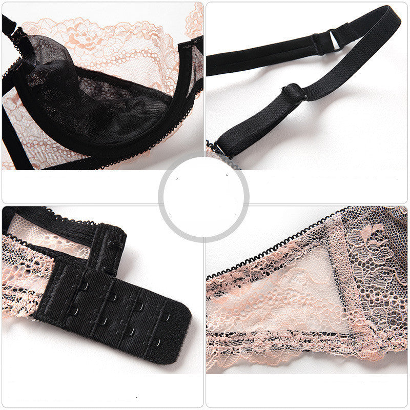 Ensemble de soutien-gorge slim sexy transparent français
