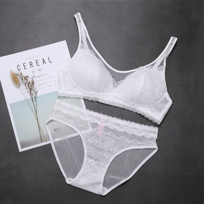 Ensemble de sous-vêtements sexy en dentelle sans anneau en acier
