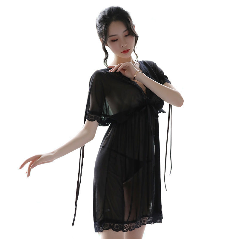 Nuisette Sexy col en v femme dos nu vêtements de nuit chemises de nuit en soie robe de nuit vêtements de nuit chemise de nuit vêtements de nuit été Lingerie Sexy