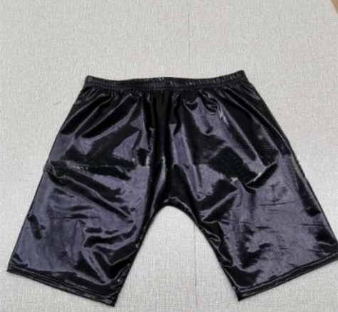 Sexy lingerie men's patent leather tight shorts nightclub show suit men's shorts