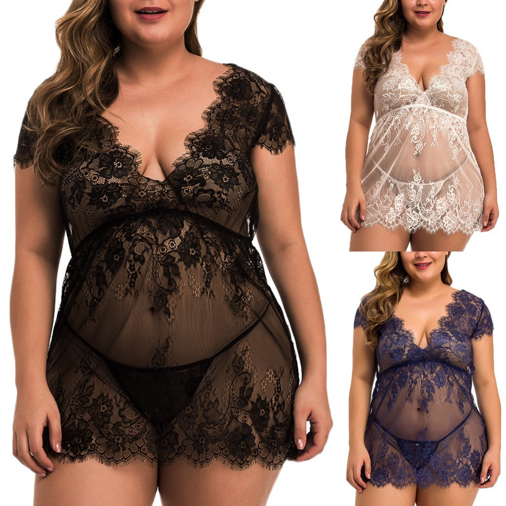 Lingerie sexy pleine grandeur en dentelle