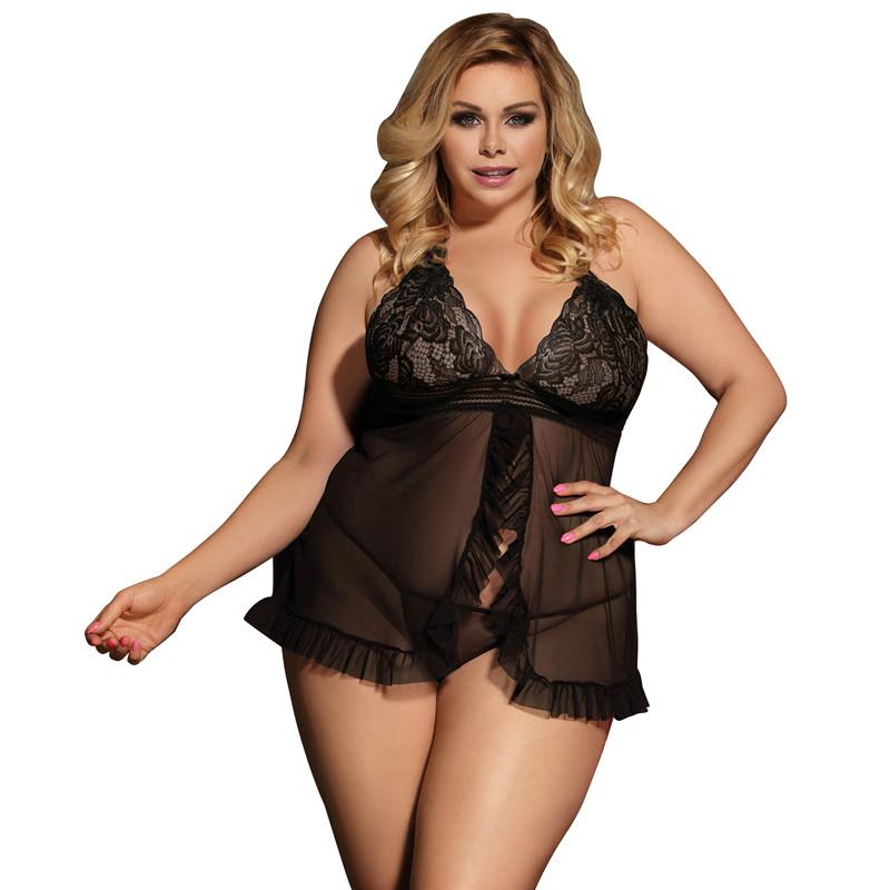 Costume de dentelle en maille transparente licou, lingerie sexy
