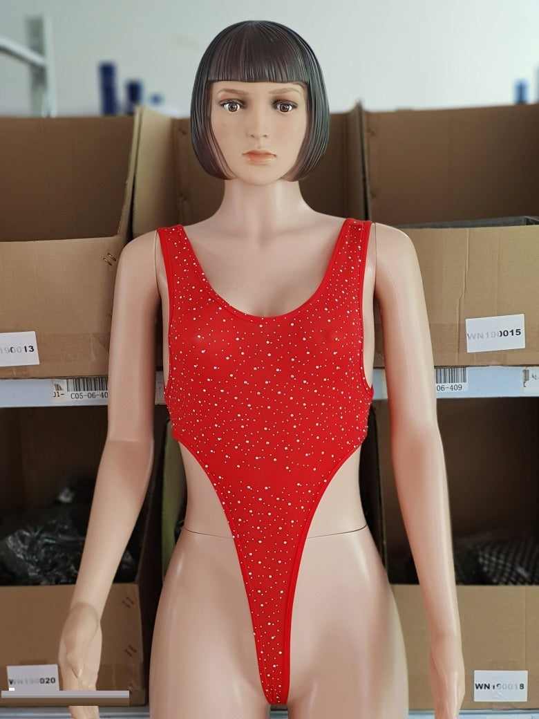 Ropa interior de lencería de taladro caliente de una pieza para mujer de seda de leche