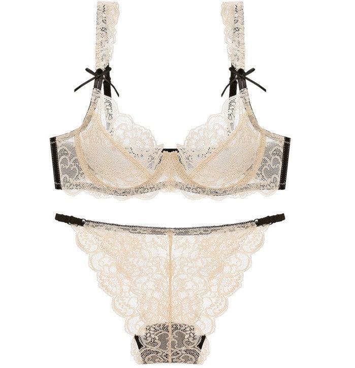 Ensemble de soutien-gorge sexy respirant en dentelle douce ultra-fine