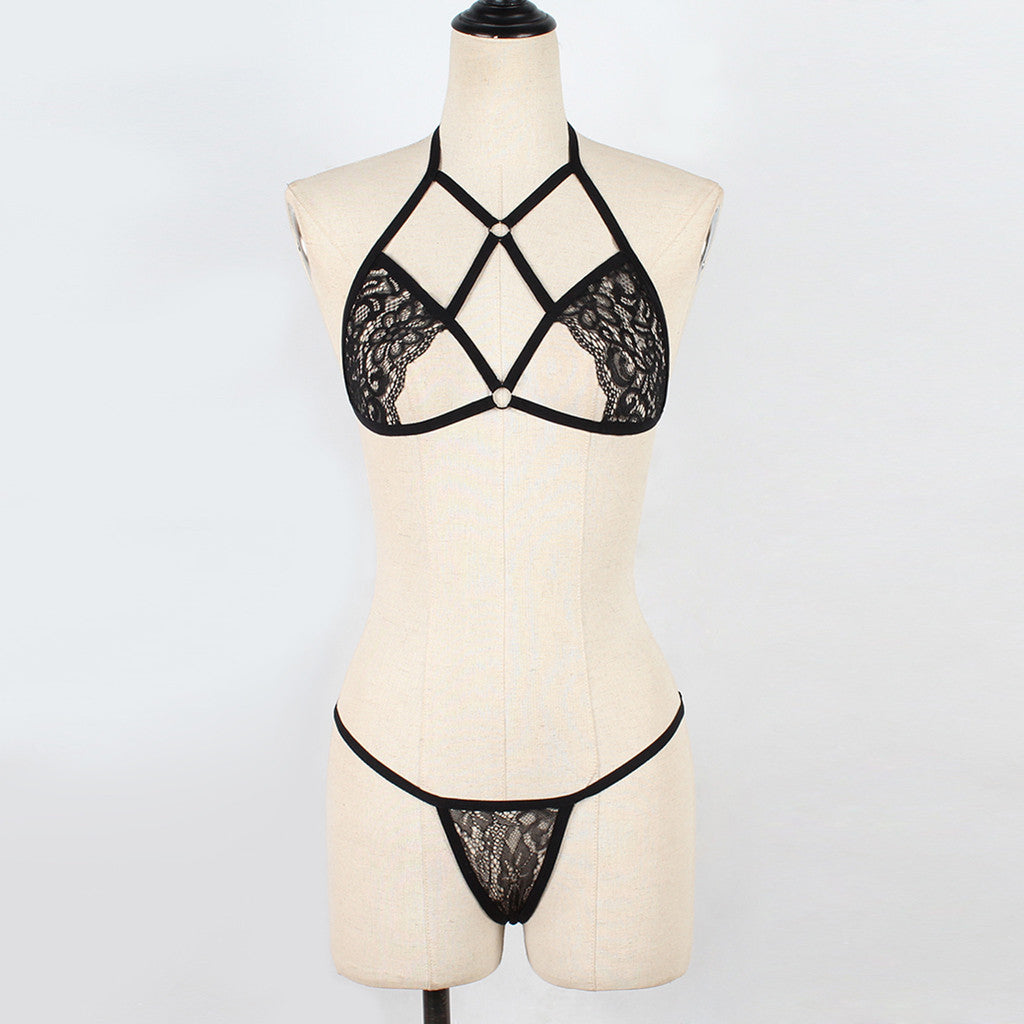 Ensemble de sous-vêtements creux sexy pour filles