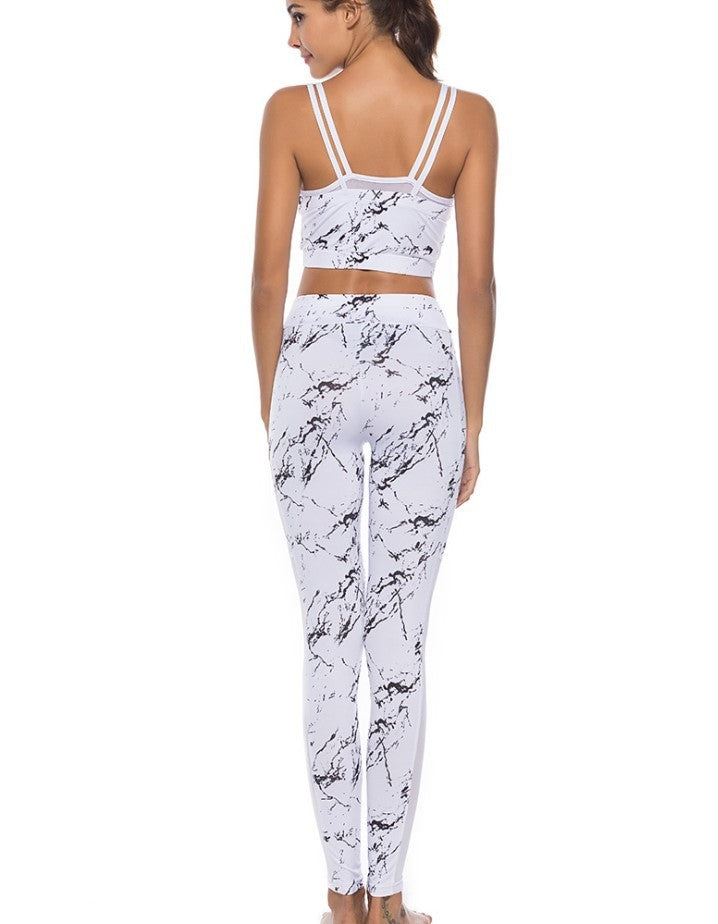 Vêtements de Yoga hauts femme été fitness yoga sport costume 2 pièces ensemble sexy gilet ceinture