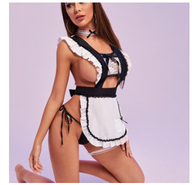 Love Uniform Conjunto de lencería de sirvienta seductora Disfraz de juego de rol