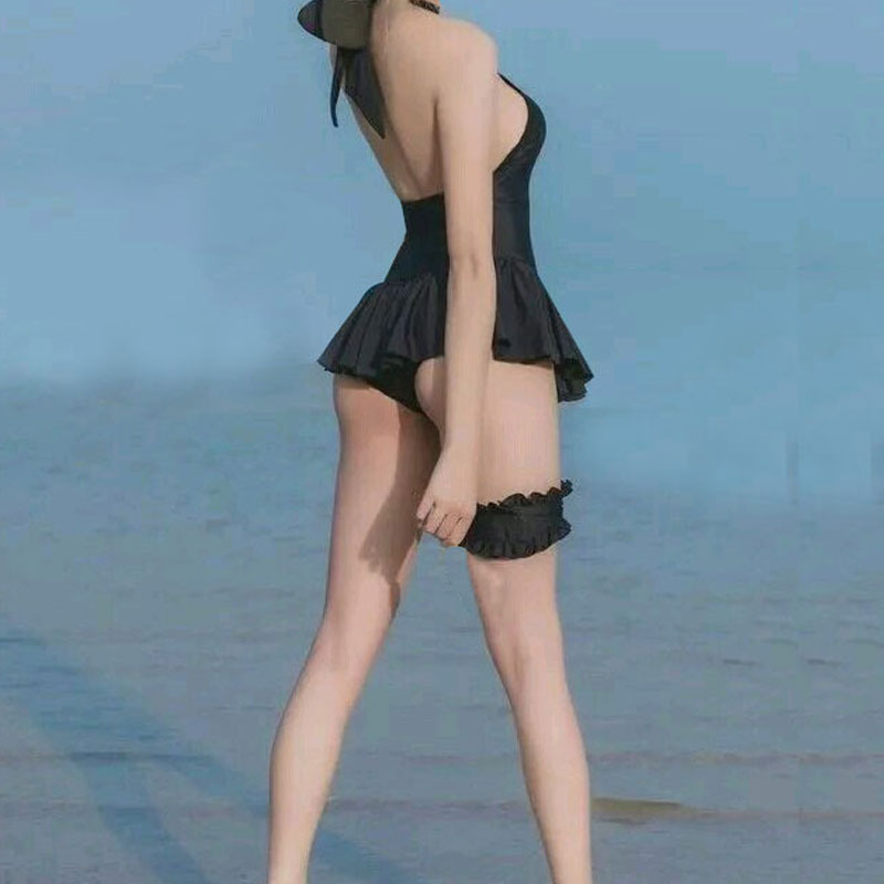 Costume passionné de rosée à col noir pour femmes, lingerie sexy