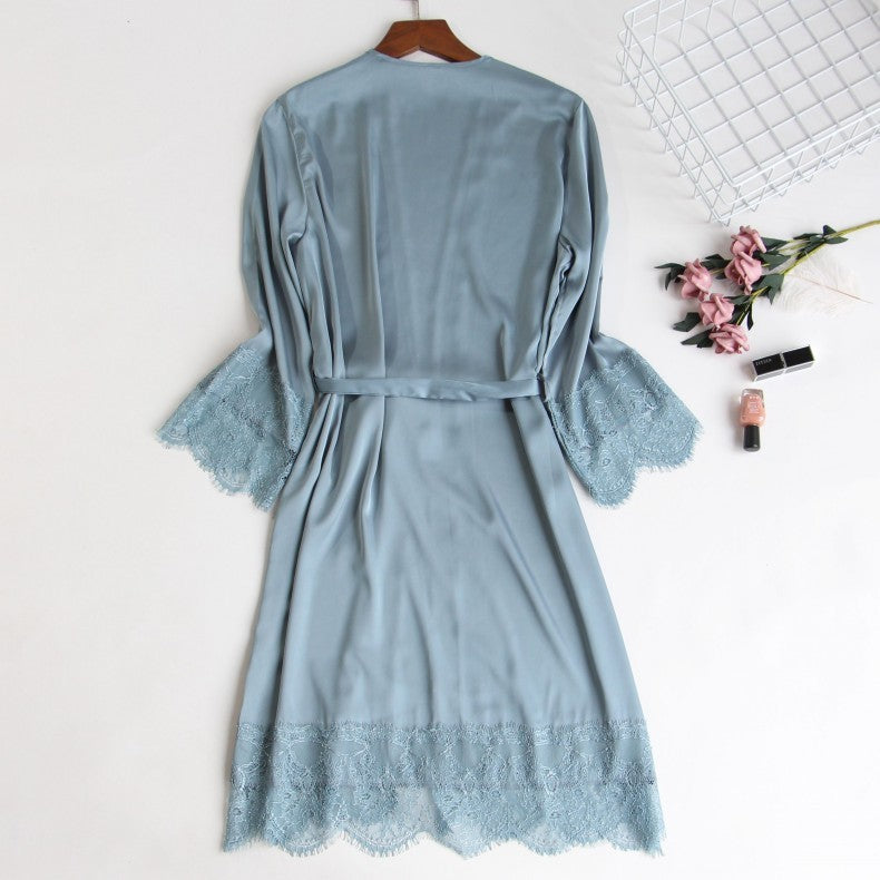 Pyjama cinq pièces pour femme, chemise de nuit sexy en dentelle avec coussinet de poitrine