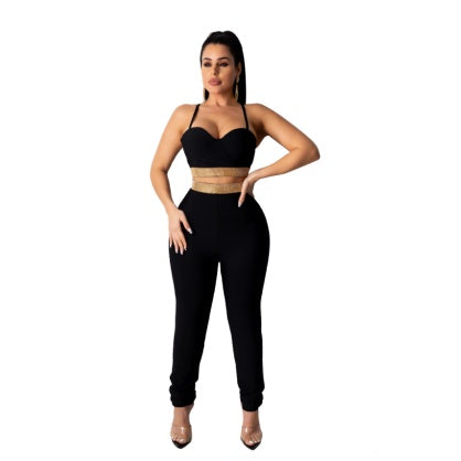 Strapless Sexy Off-Shoulder Club Hot Rhinestone Skinny Set