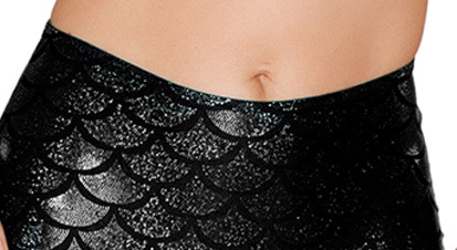 Gold Holographic Mermaid Scale Pattern Hot Pants