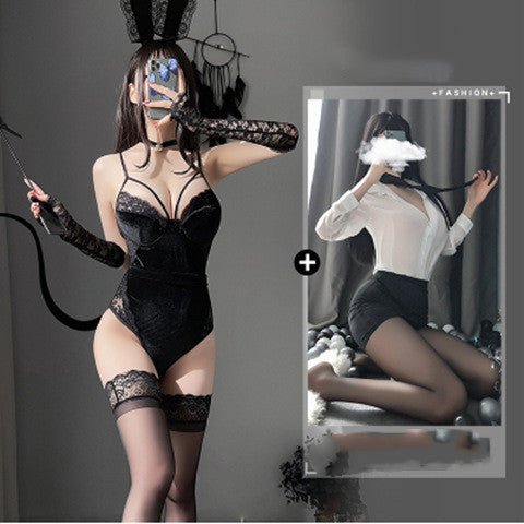 Sexy Bunny Cos Uniform Suit Crotch Free To Take Off