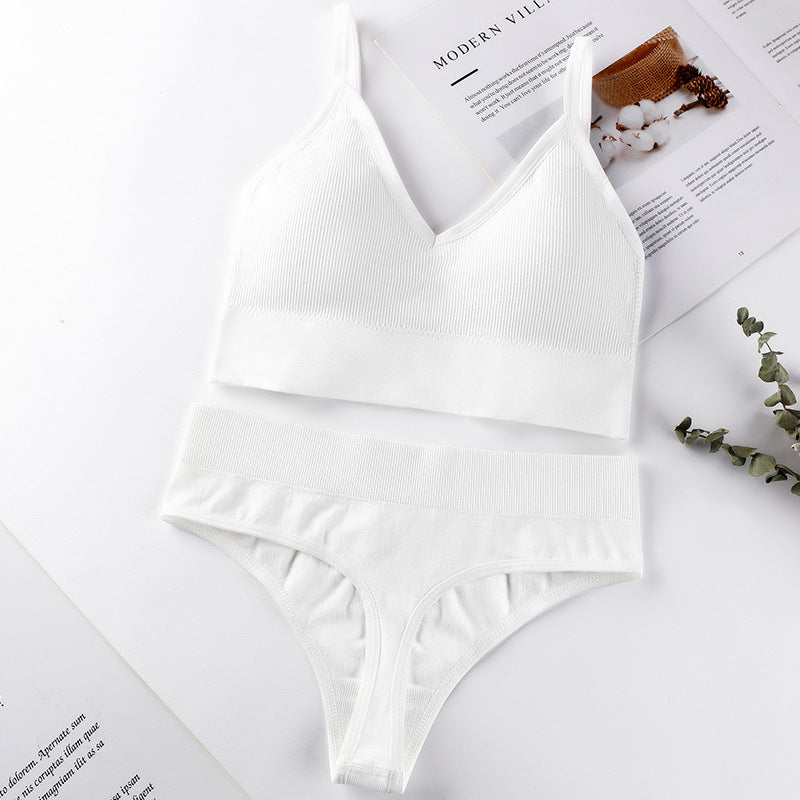 Conjunto de sujetador y braguitas para mujer, conjunto de Sujetador deportivo con realce, Tanga Sexy sin costuras, sujetador para actividad, Tanga, lencería, Top corto de Fitness, ropa interior