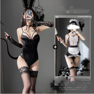 Sexy Bunny Cos Uniform Suit Crotch Free To Take Off