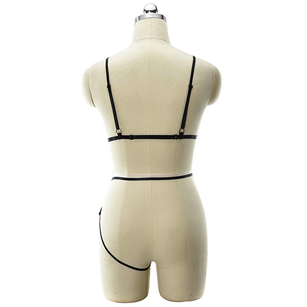 Women's Harness Uniform Bandage Bra Underwear Panties Hollow Out