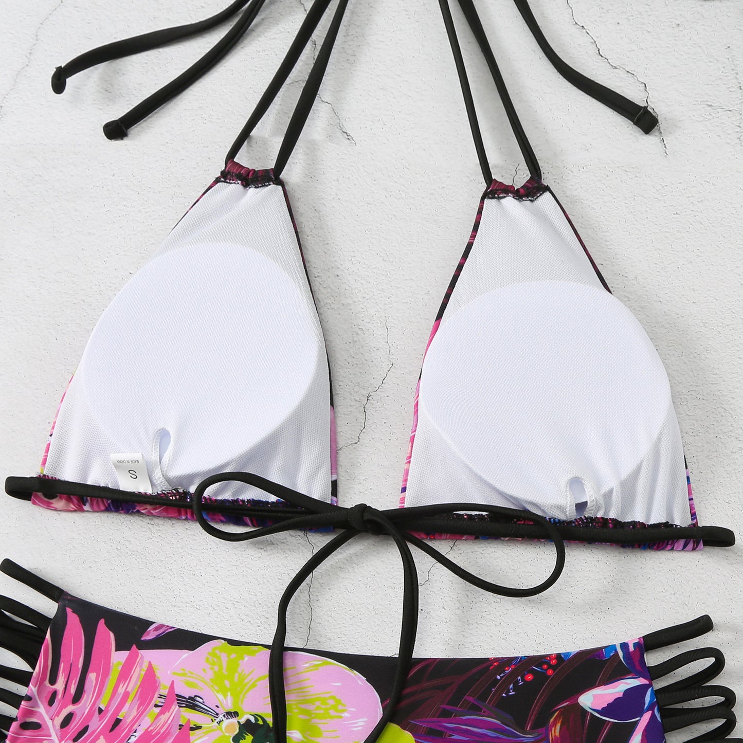 Women's Digital Printing Multi-rope Bandage Swimsuit Two-piece Set