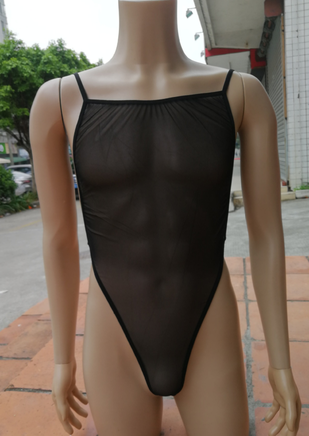 Sexy T-shirt men's transparent lingerie