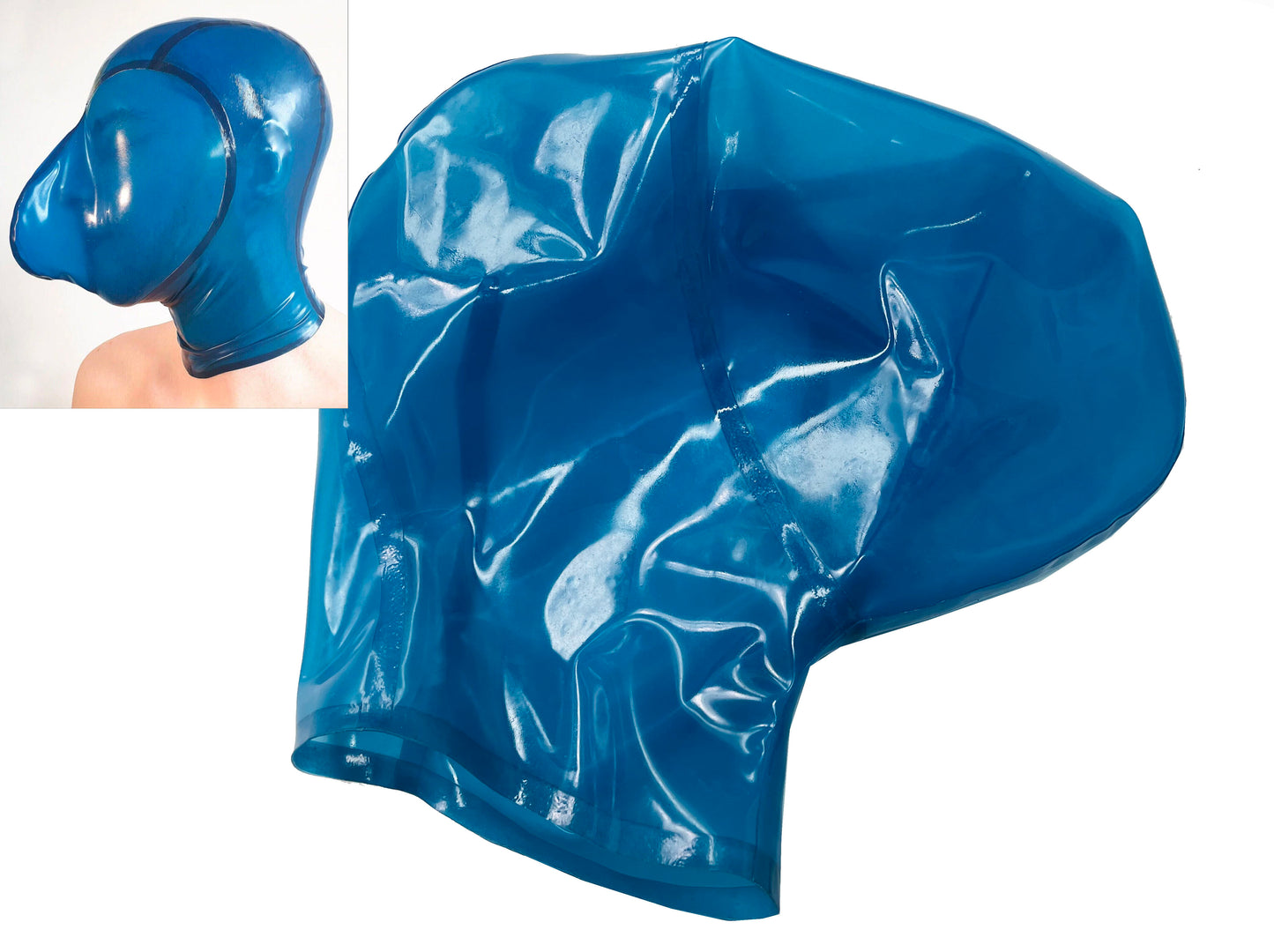 All-pack Zipper Free Latex Head Cover Breath Control All-pack