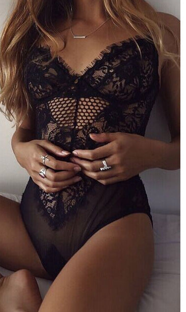 Body moulant sexy en dentelle, lingerie sexy ajourée
