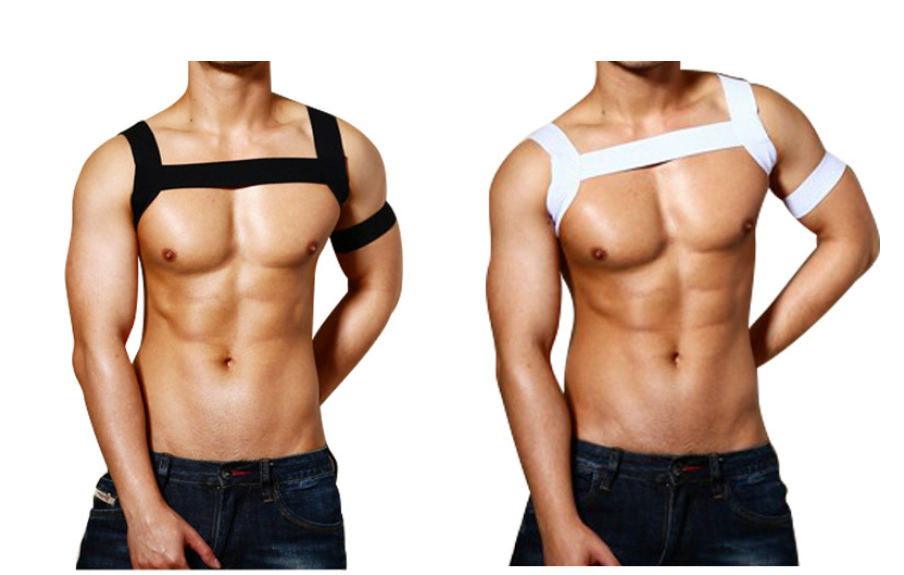 Foreign trade men's sexy suit men's performance bandages sexy elastic bandage short shirt sexy lingerie men